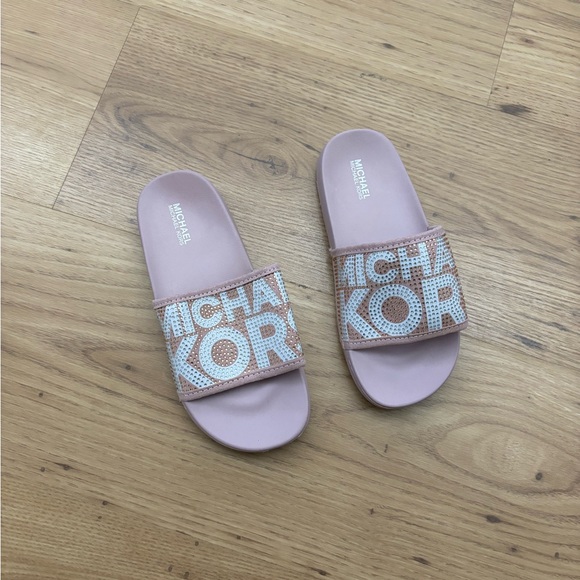 Michael Kors Pink Bling Slides - Picture 1 of 2